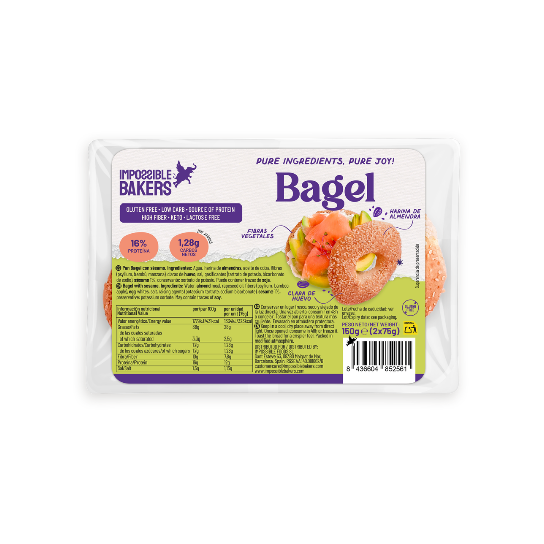 envase Bagel Low - Carb y Gluten - Free